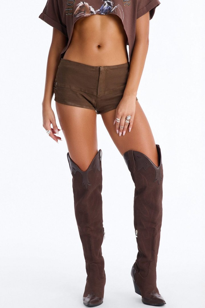 Libby No Waistband Low Rise Micro Short - Olive