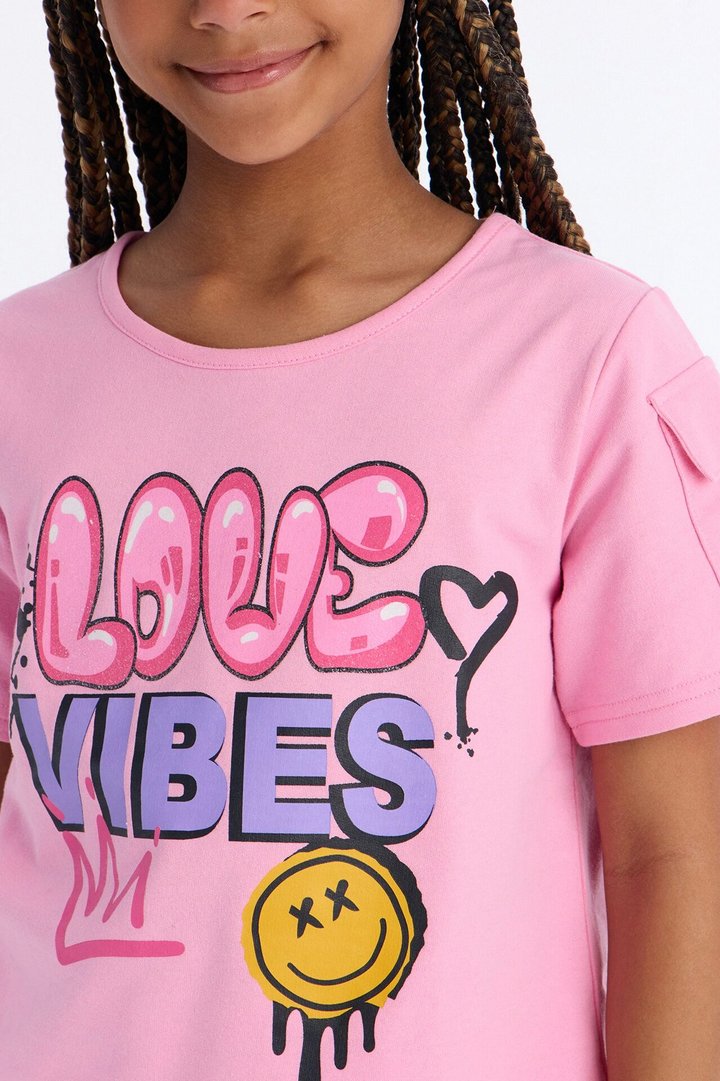 Mini Love Vibes Short Set - Pink