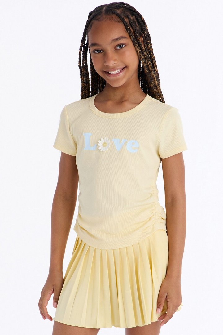 Mini Everlasting Love Pleated Skort Set - Yellow