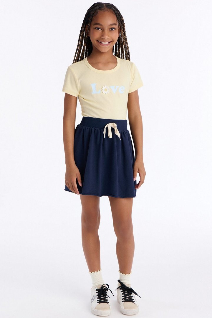 Mini Gabby French Terry Skirt - Navy