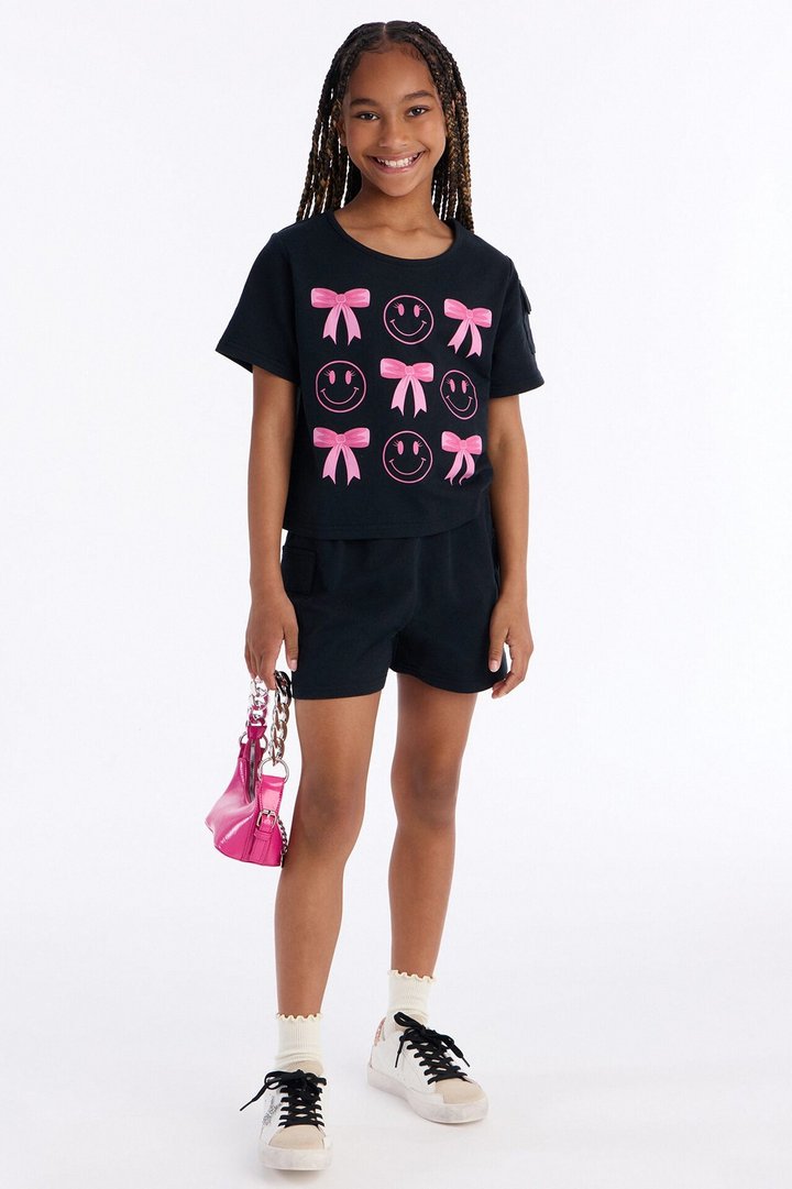 Mini Just Gotta Smile Short Set - Black