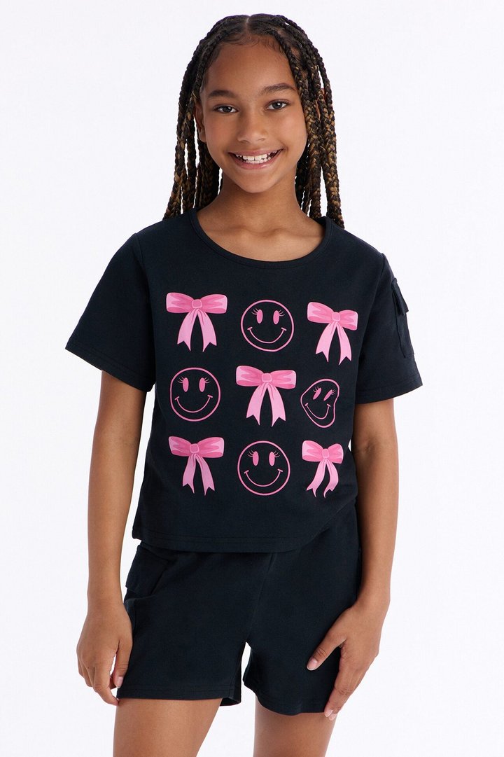 Mini Just Gotta Smile Short Set - Black
