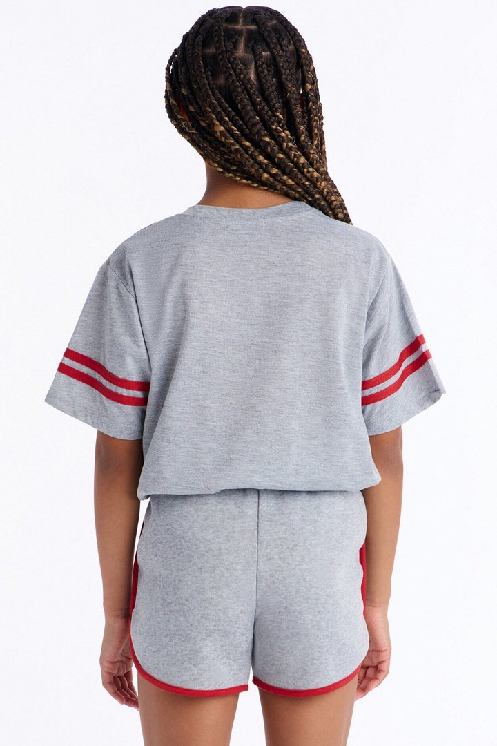 Mini Paris J'Adore Short Set - Heather Grey