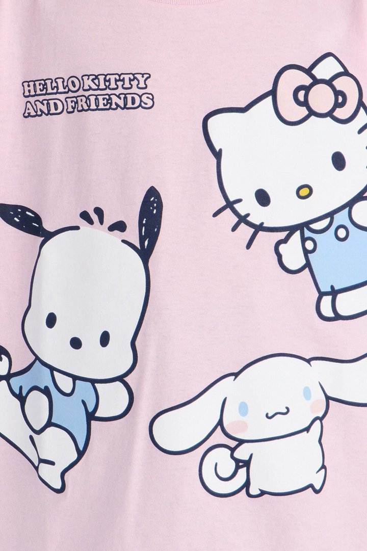 Mini Hello Kitty And Friends Having Fun Short Sleeve Tee - Light Pink