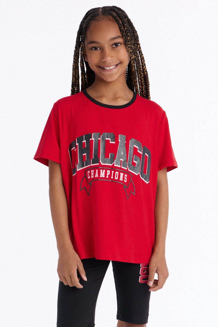 Mini Chicago Lifestyle Short Set - Red/Black