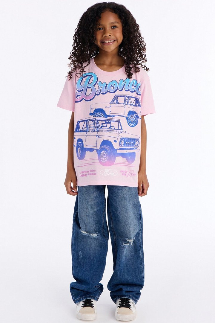 Mini Ford Bronco Short Sleeve Tee - Light Pink