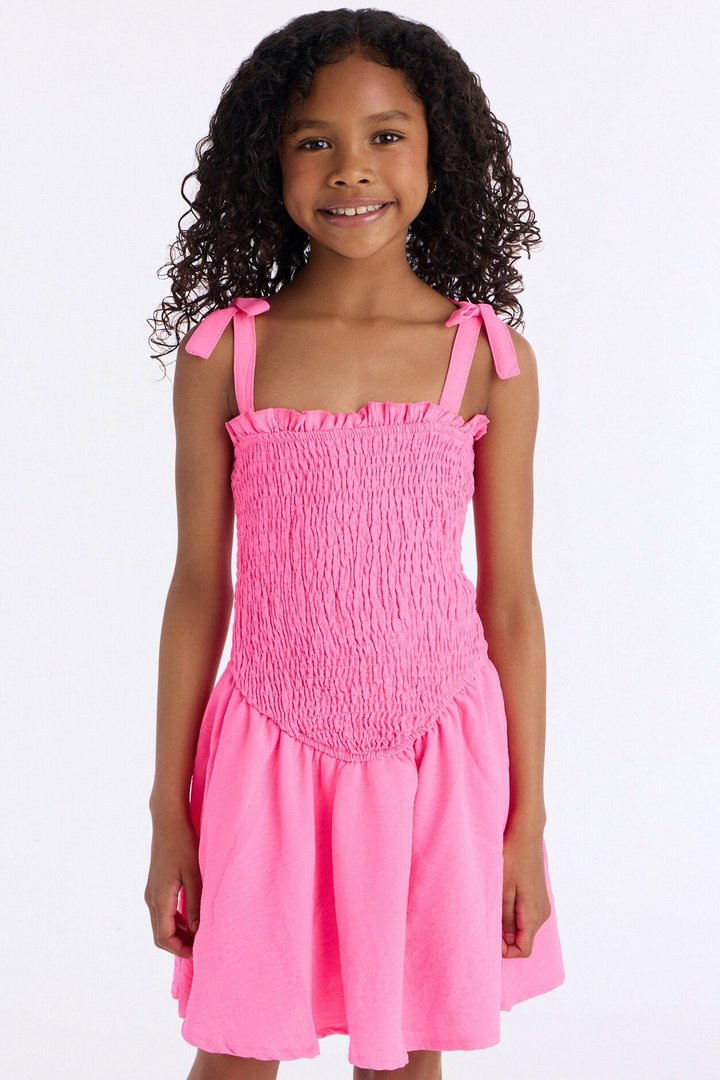 Mini Shaye Smocked Romper - Pink
