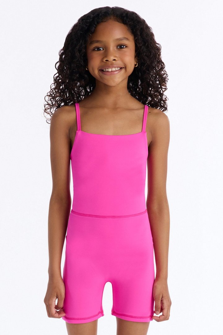 Mini Believe You're A Winner Sportscore Romper - Hot Pink