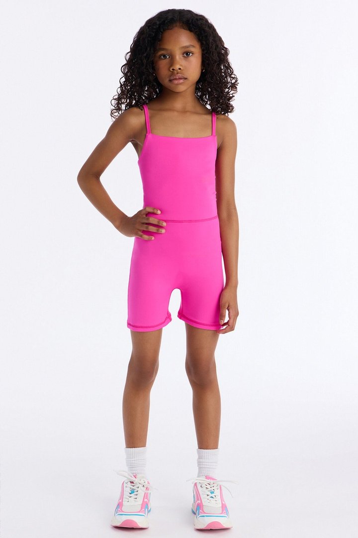 Mini Believe You're A Winner Sportscore Romper - Hot Pink