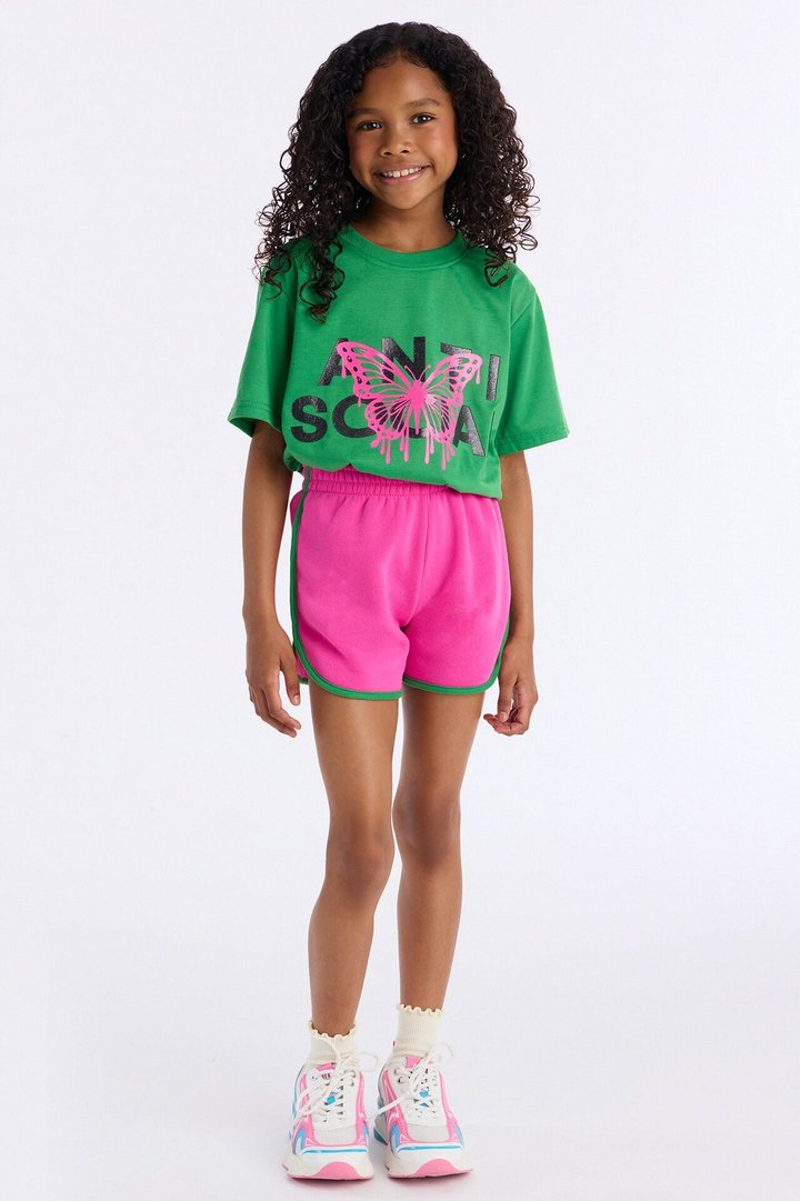 Mini Anti Social Short Set - Green/combo