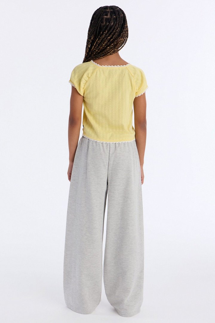 Mini Believer In Bows Wide Leg Pant Set - Yellow/combo