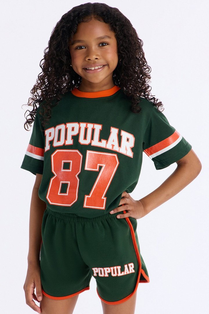 Mini Popular 87 Short Set - Hunter Green
