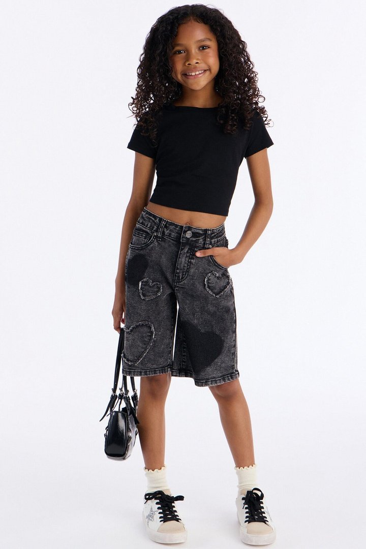 Mini Just Because Jorts - Black