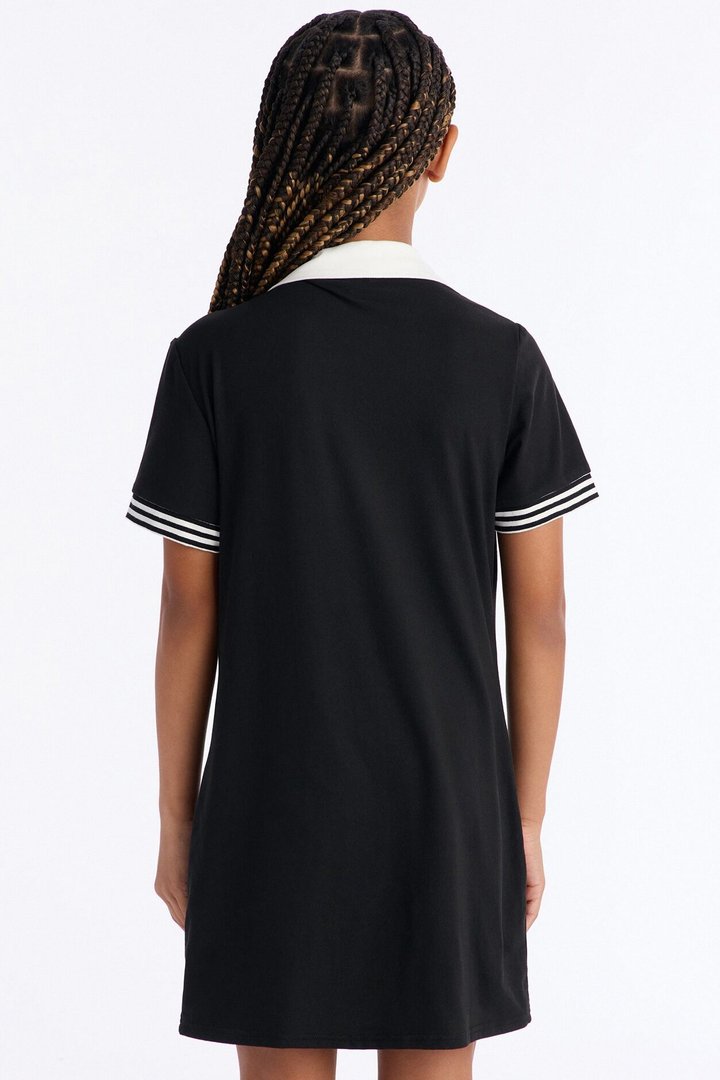Mini Stay Sporty Polo Shirt Dress - Black/White