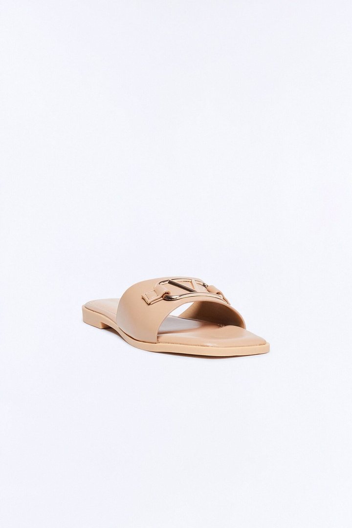 Kimber Hardware Slip On Sandals - Beige
