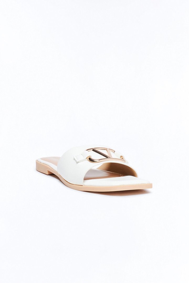 Kimber Hardware Slip On Sandals - White