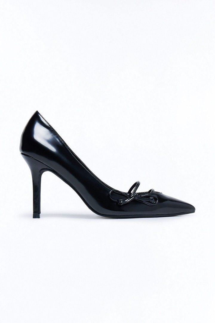 Embery Bow Stiletto Pumps - Black
