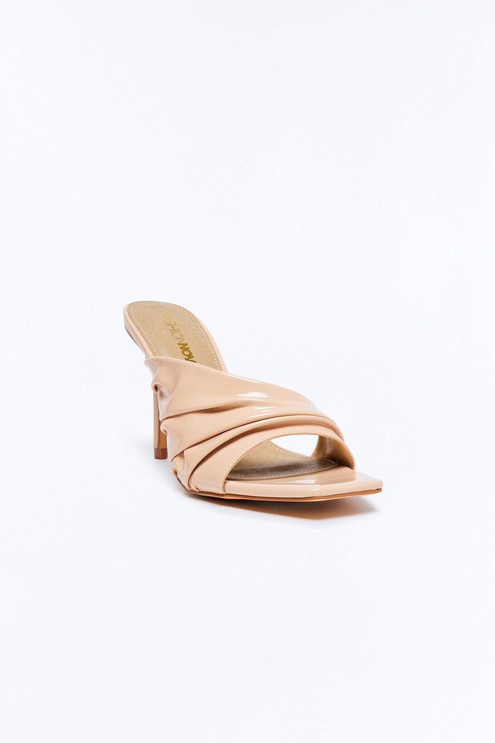 One Sided Ruched Stiletto Heels - Blush
