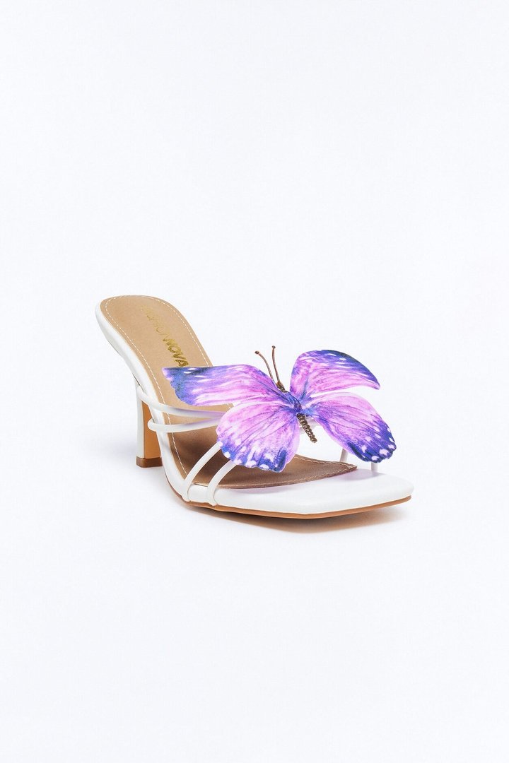 Mezmerize Butterfly Heels - White