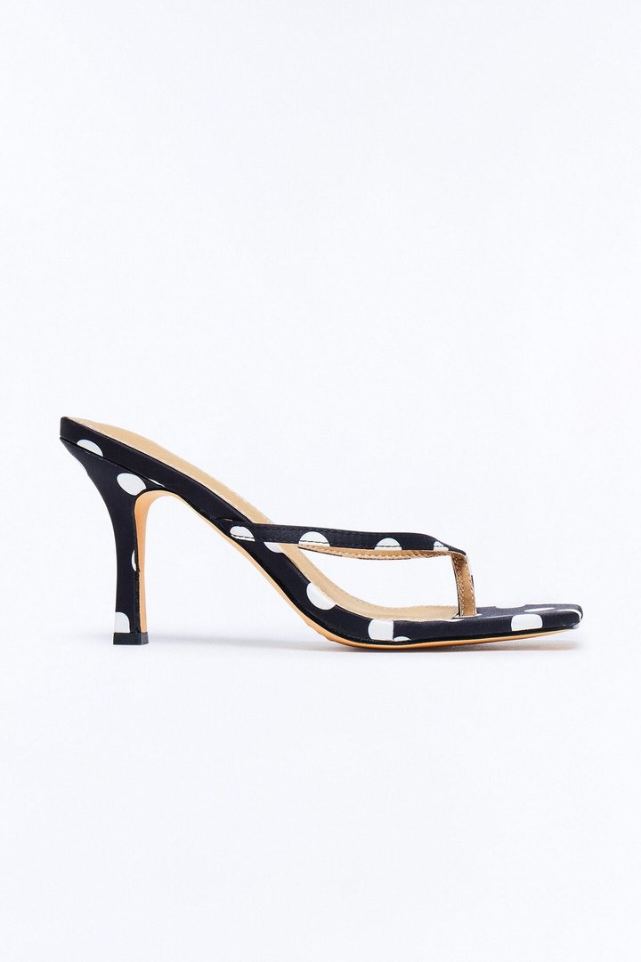 New Growth Satin Thong Heels - Black