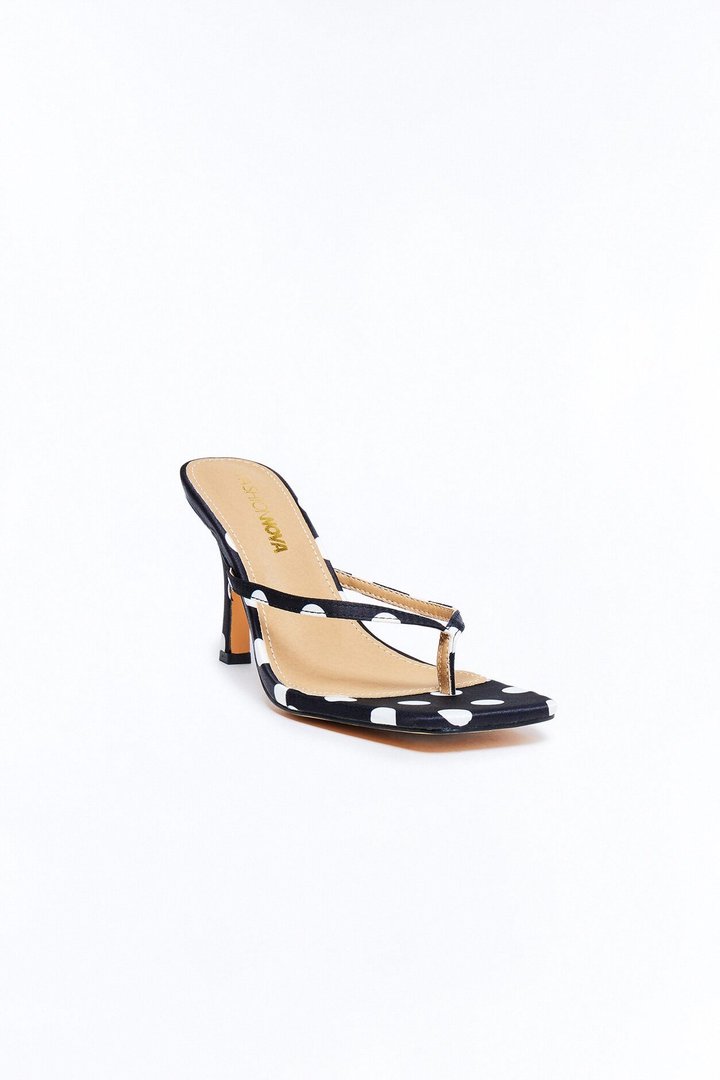 New Growth Satin Thong Heels - Black