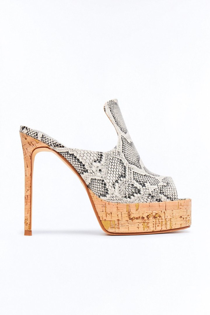 Dimension Peep Toe Platform Heels - Beige