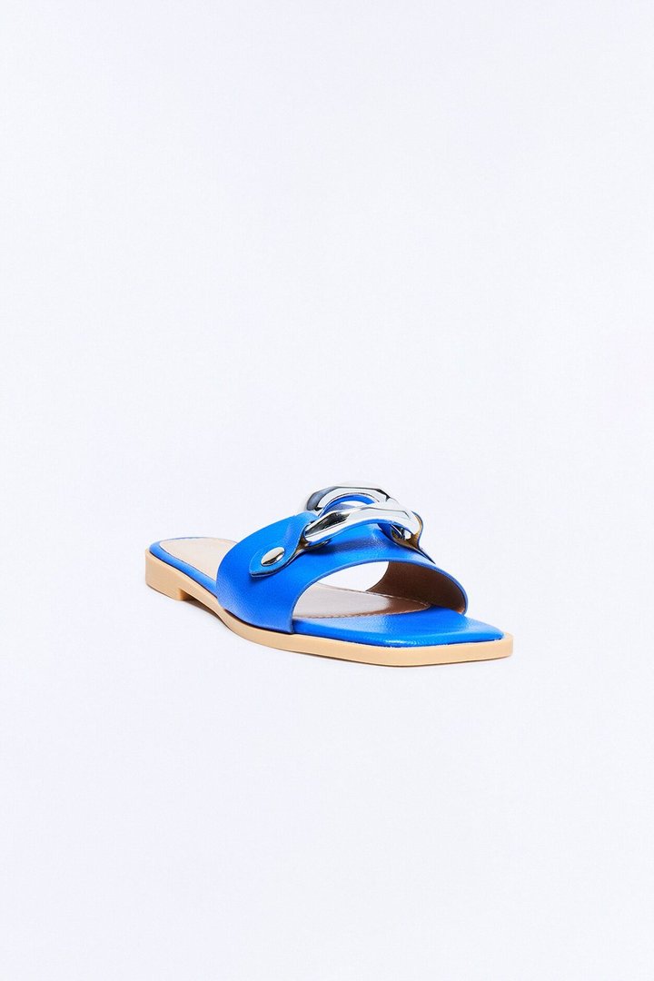 Marlia Hardware Slip On Sandals - Royal