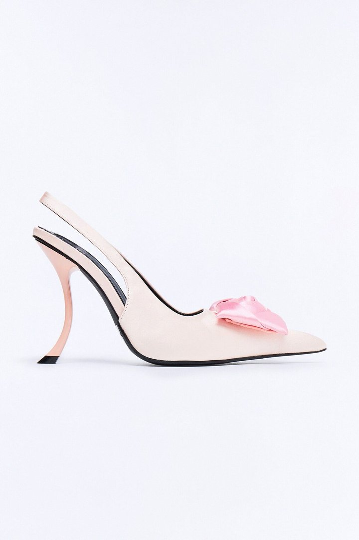 Exquisite Satin Slingback Pumps - Blush
