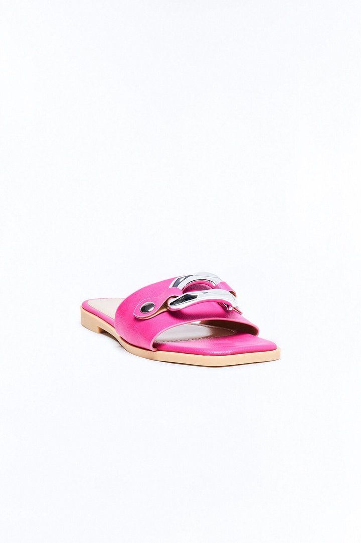 Marlia Hardware Slip On Sandals - Hot Pink