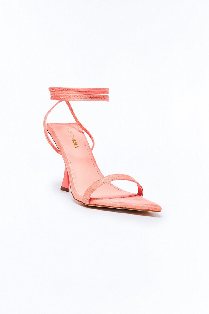Serve Wrap Up Heels - Peach