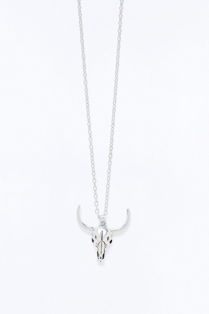 By The Horns Pendant Necklace - Silver