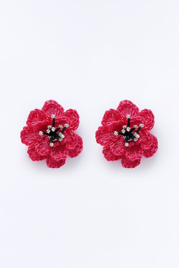In Bloom Floral Earrings - Pink