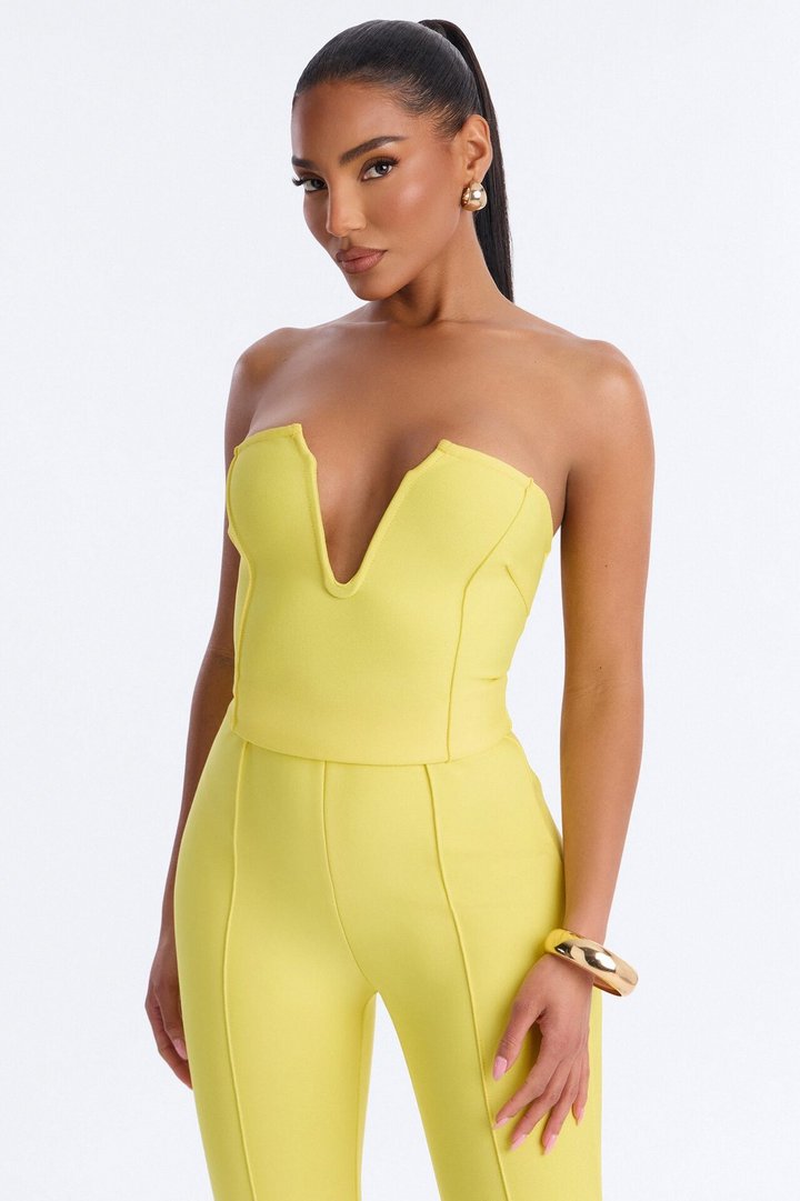 Someone To You Bandage Capri Jumpsuit - Yellow