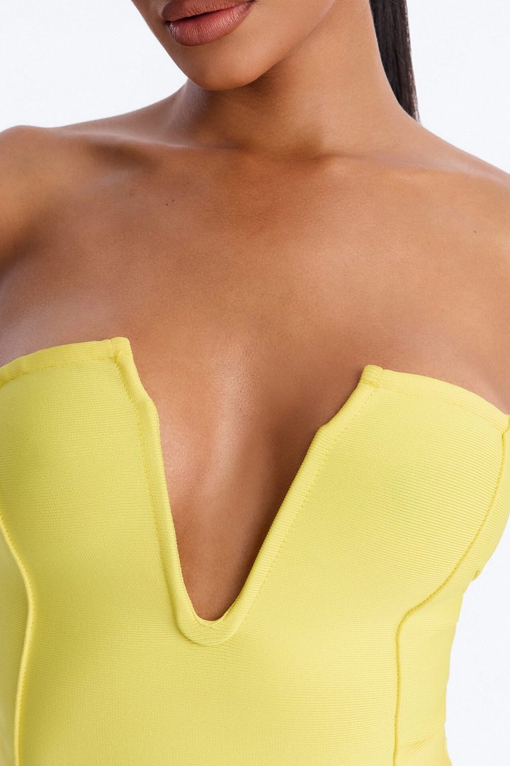 Someone To You Bandage Capri Jumpsuit - Yellow