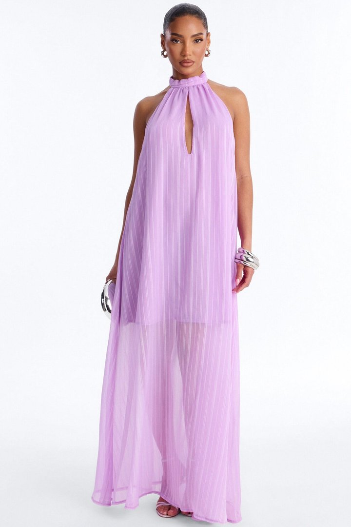 Amelia Backless Beaded Maxi Dress - Lavender