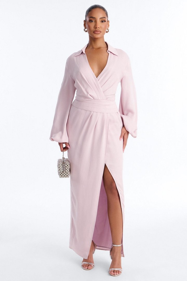 Tiana Shirt Maxi Dress - Lavender