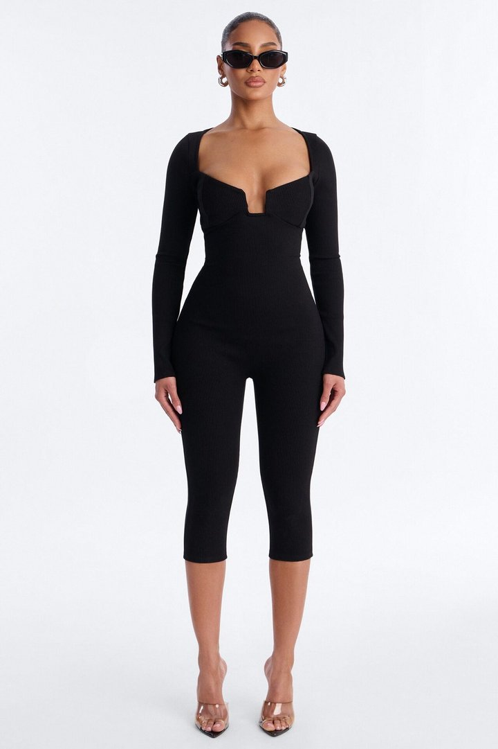 Scarlett Snatched Capri Jumpsuit - Black