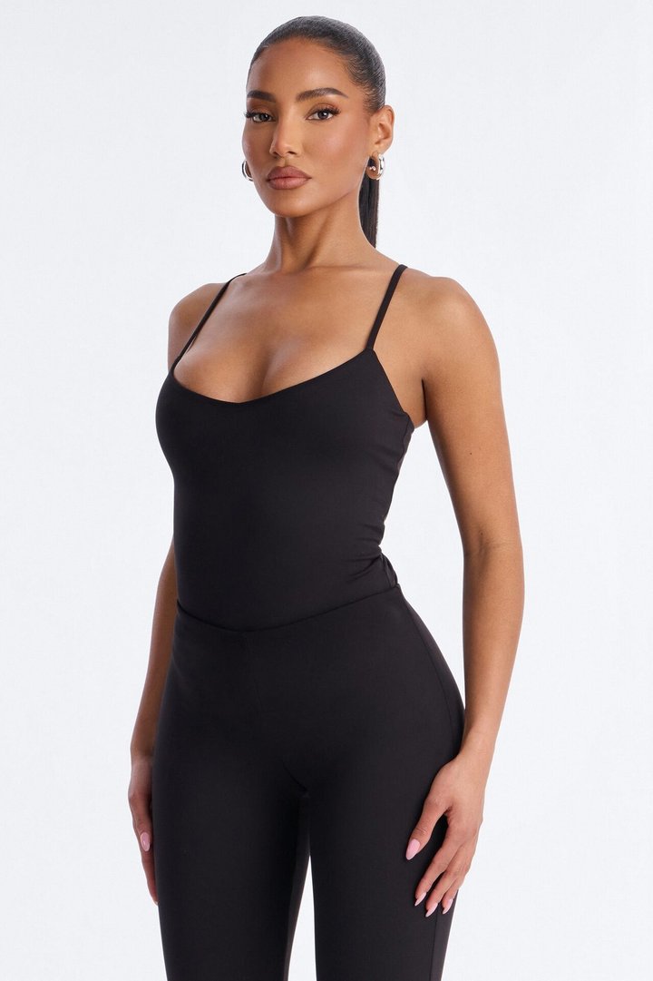 Bianca Matte Form Double Lined Low Rise Capri Set - Black