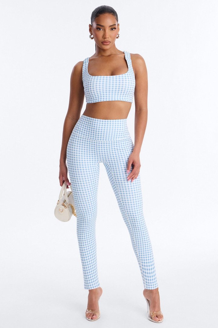 Kassandra Gingham Legging Set - Light Blue