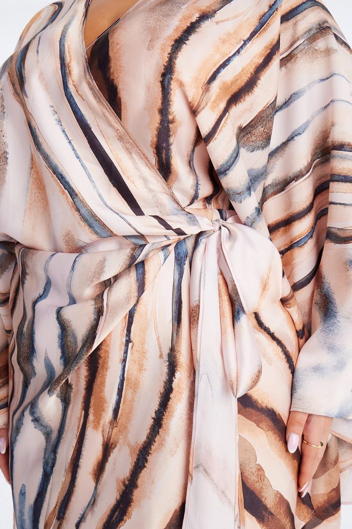 Samira Wrap Satin Mini Dress - Mauve/combo