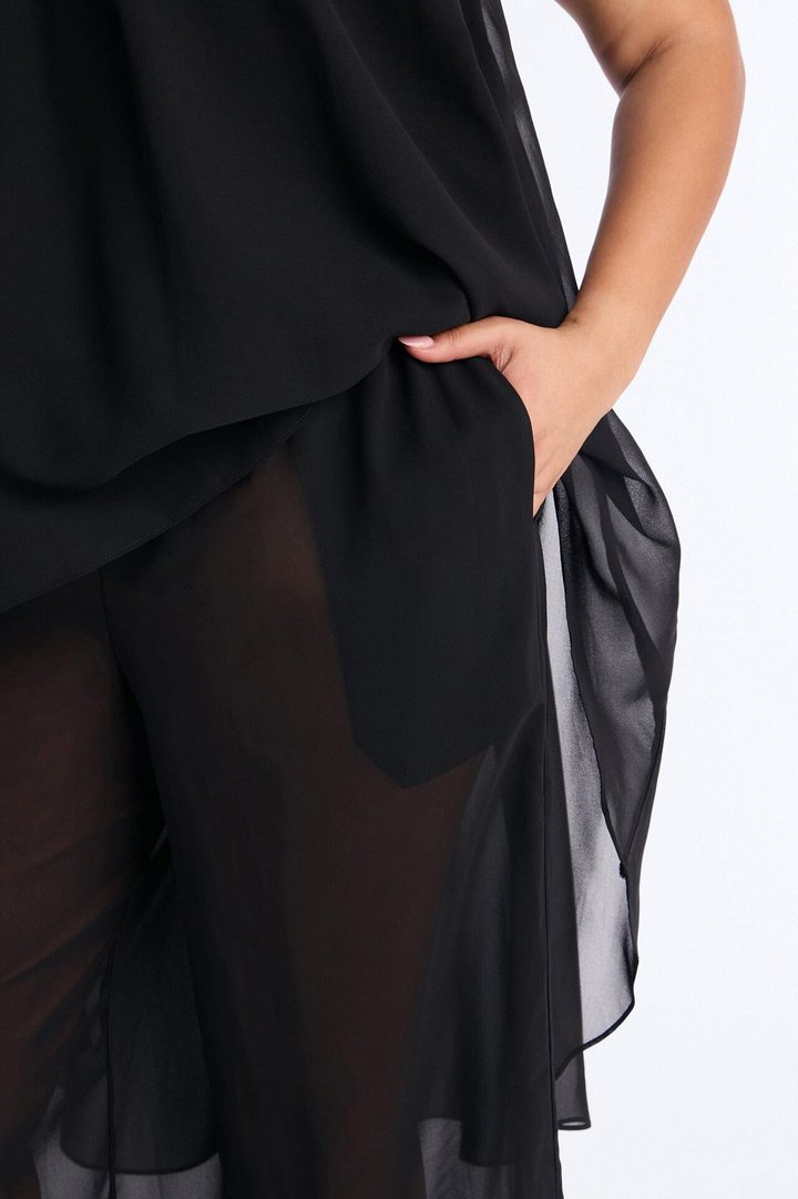 Jocelyn Flowy Halter Pant Set - Black