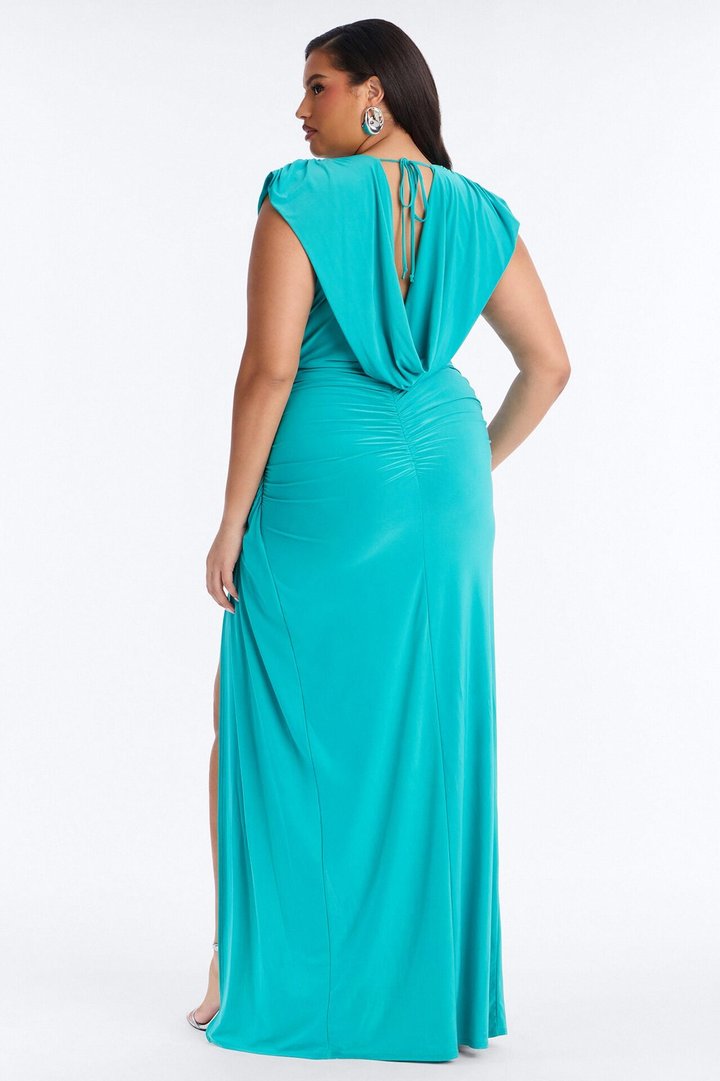 Wynn Draped Maxi Dress - Turquoise