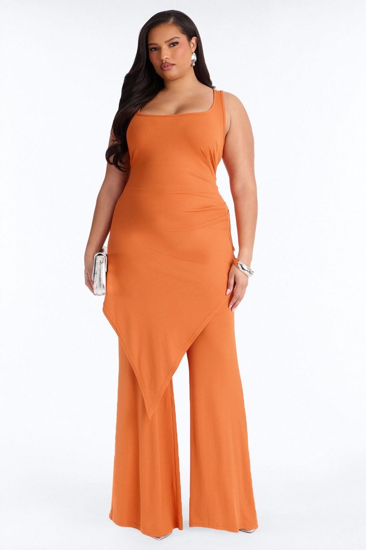 Sienna Asymmetrical Pant Set - Orange