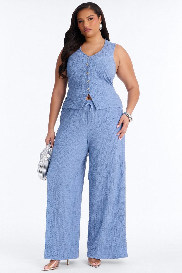 Pheobe Textured Pant Set - Blue