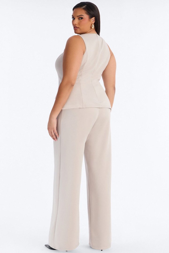 Gracia Hardware Wide Leg Jumpsuit - Stone