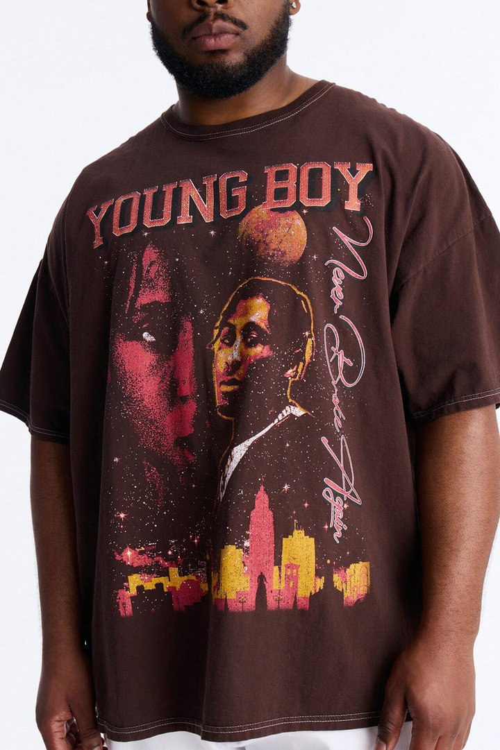 Youngboy NBA Outside Today Vintage Short Sleeve Tee - Brown