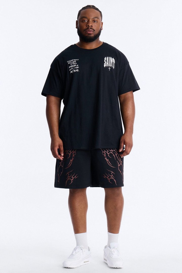 Saint Fear Nothing Oversized Short Sleeve Tee - Black