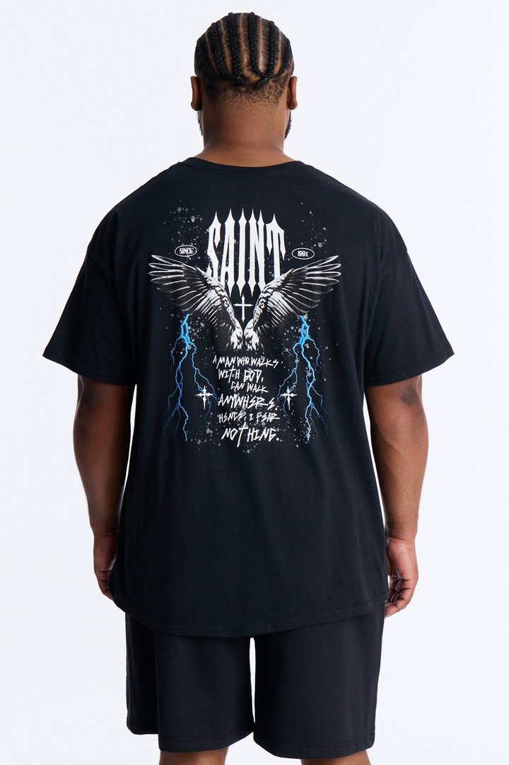 Saint Fear Nothing Oversized Short Sleeve Tee - Black