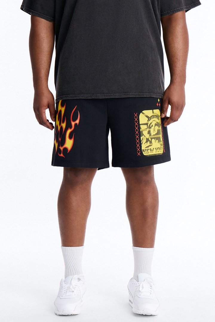 The City That Never Sleeps NYC Sweatshorts - Black