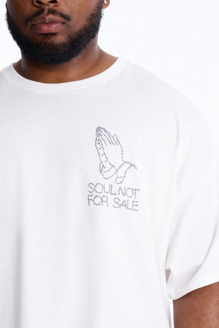 Soul Not For Sale Oversized Short Sleeve Tee - White